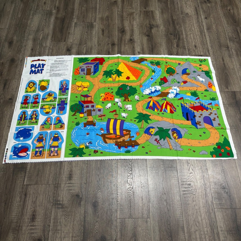 The Beginners Bible Play Mat Fabric Panel VIP Fabrics 60x36 Green Excellent